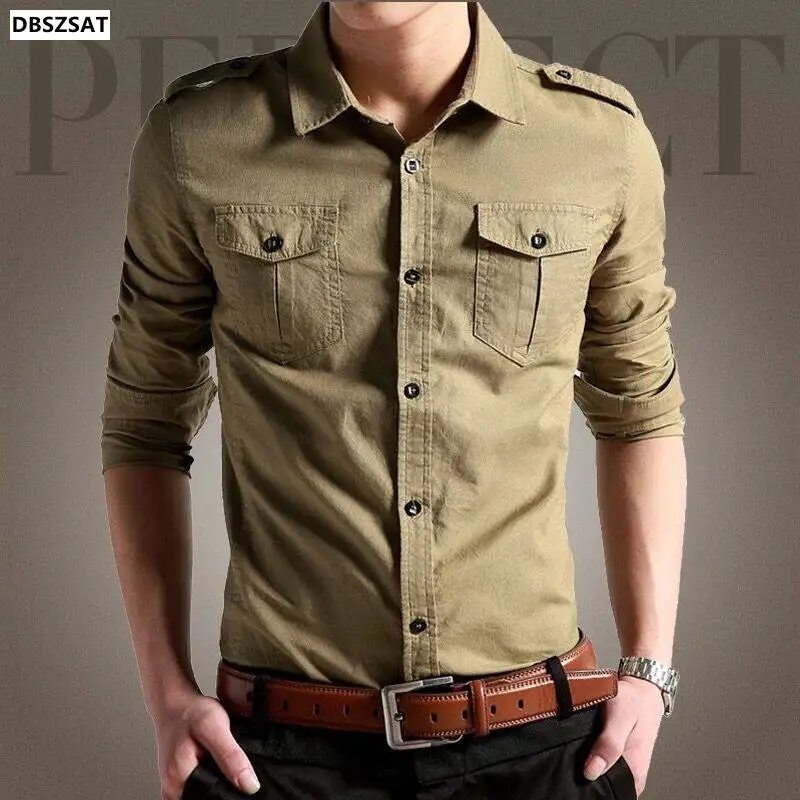 Men Army Tactical Soldiers Military Combat Shirt Male Long Sleeve Cargo Shirt Mens Slim Fit Tactical Shirt Breathable Sport 2023