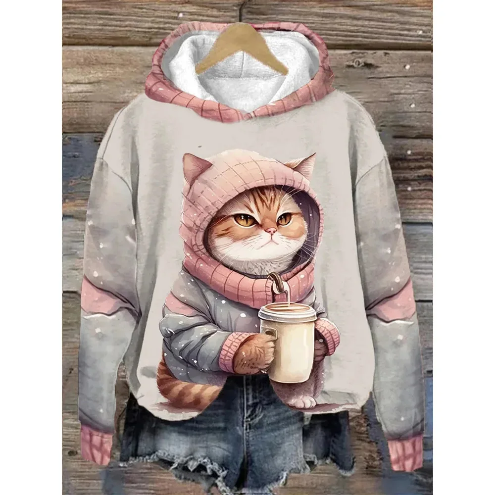 

Fat Cat Dog Hoodies Animal 3D Print Women Men Casual Hooded Sweatshirts Streetwear Oversized Pullover Hoodie Top Female Clothing