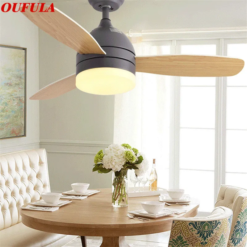 

PLLY Modern Ceiling Fan Lights With Remote Control Wooden Fan Blade Home Decorative For Living Room Bedroom Restaurant