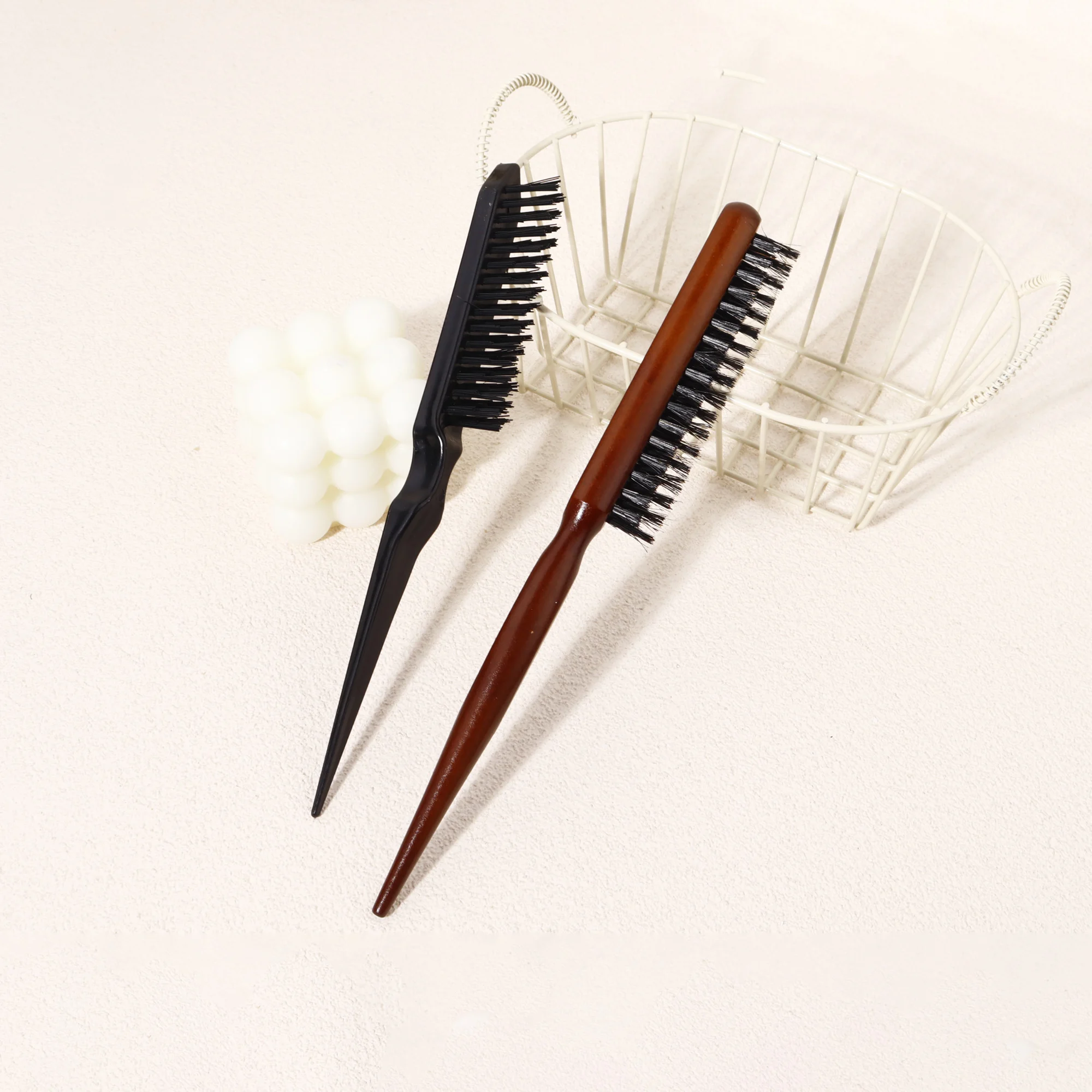 Escova de cabelo estilo, escova de cabelo de cerdas, escova de cabelo antiestática profissional, pente de estilo fofo, especial para perucas de cabelo real