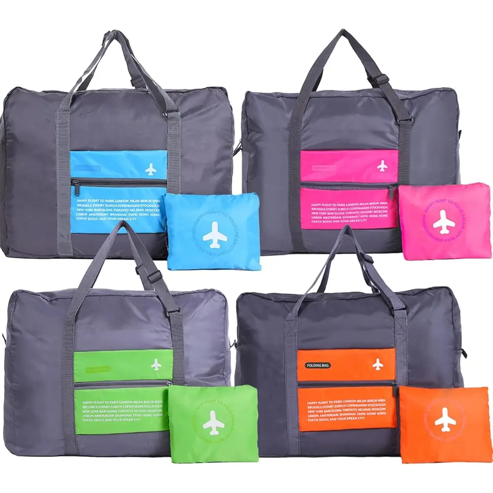

Free ShippingTravel Bag 4PCS Spirit Airlines Personal Item Bag 18x14x8 Foldable Travel Duffel Bag Tote Carry on Luggage Duffle