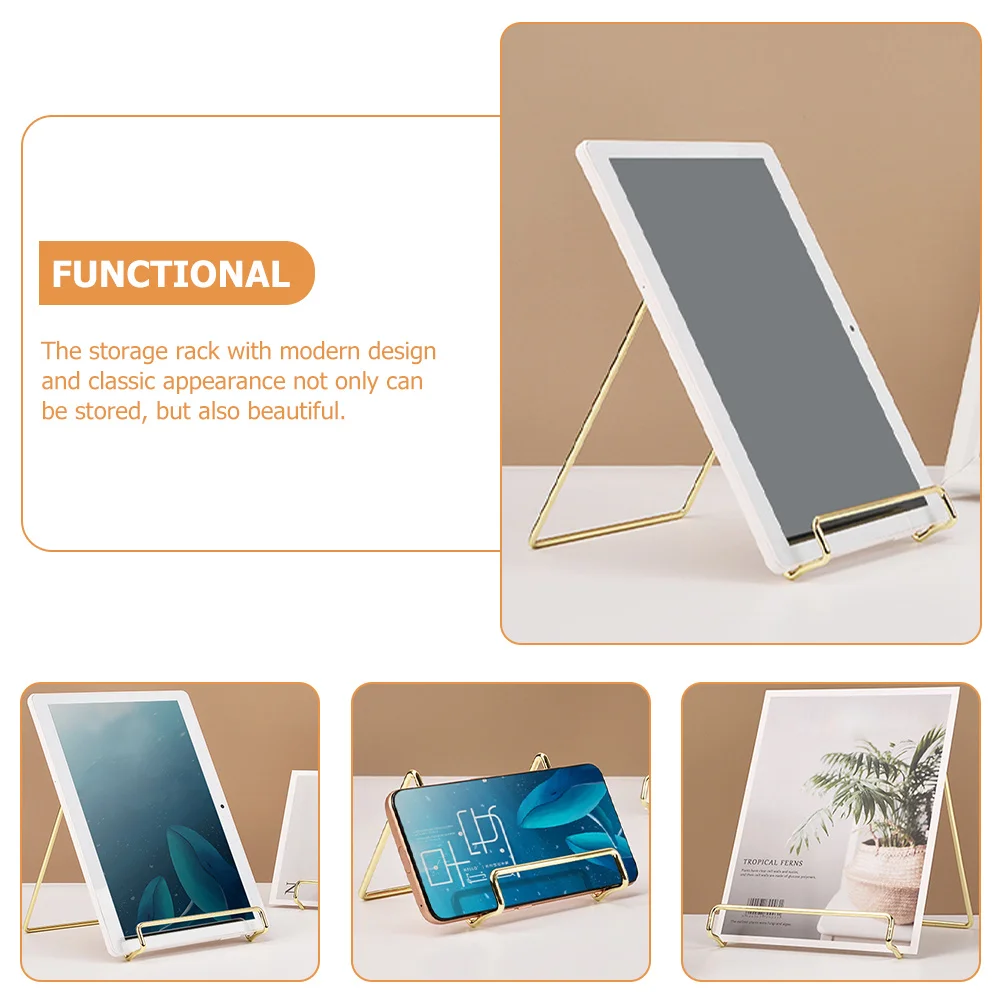 2 قطعة منظم كتب سطح المكتب الحديدي رف شاشة مطلي بالكروم ثابت للكتب سجلات الملفات حامل ملفات سطح المكتب