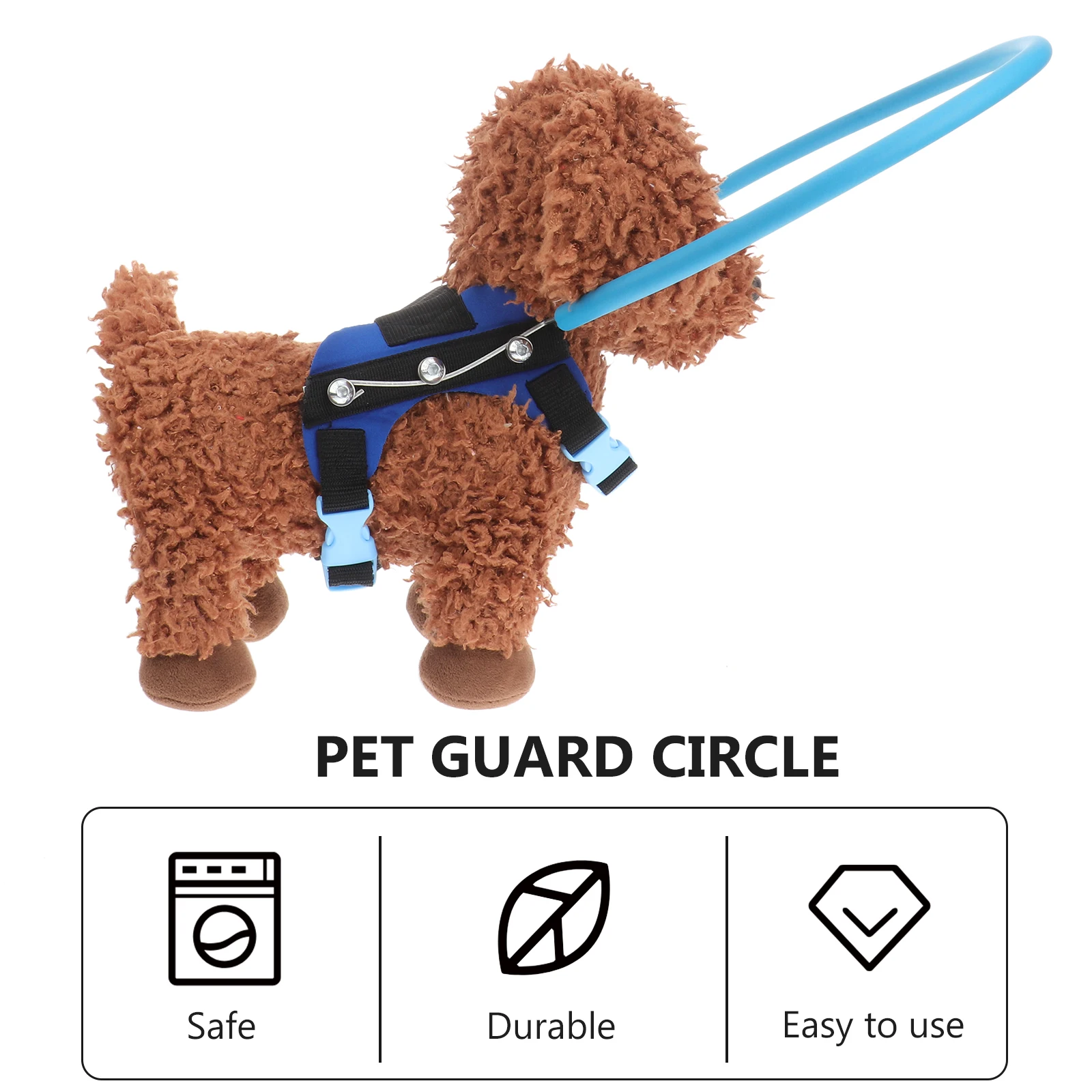 

Anti Collision Ring for Blind Pets Lightweight EVA Foam Harness Guard Circle Adjustable Double Buckle Fits Dogs Cats Safe During