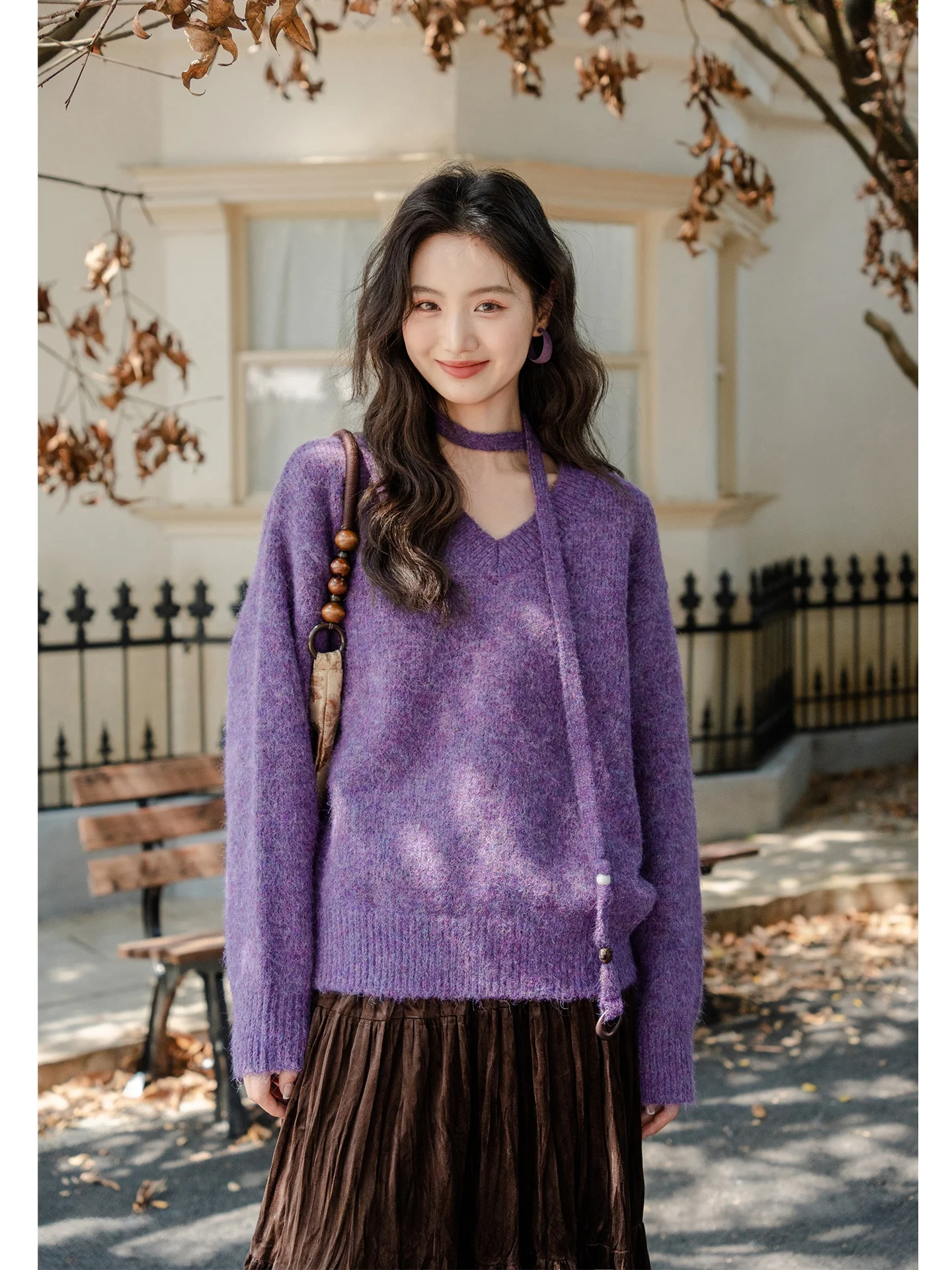 

Thiened шерстяной вязаный свитер женский V-ne Sve длинный теплый зимний модный мягкий полиэстер нейлон спандекс смесь для поездок на работу Sle