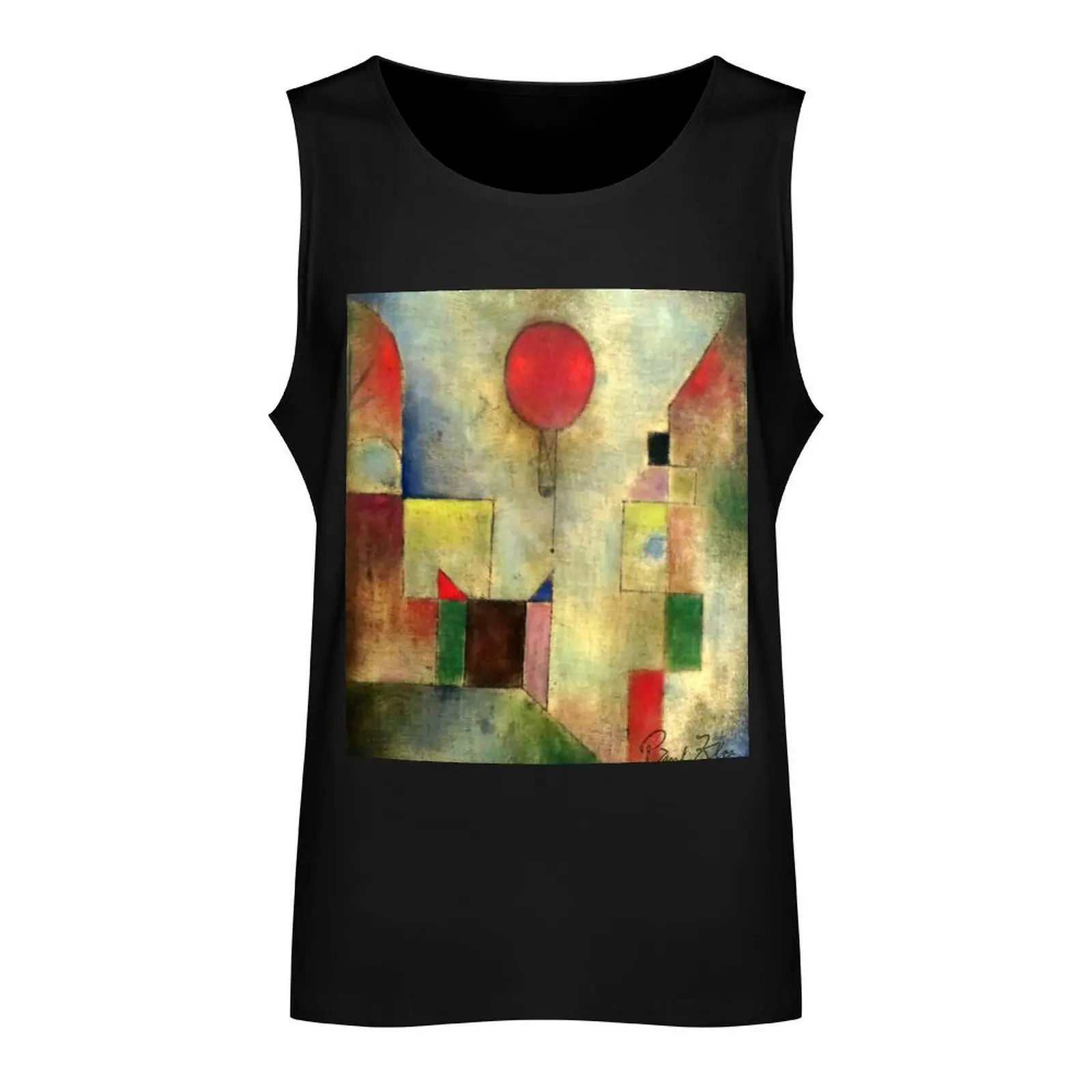 Paul Klee | Red Balloon | Klee-inspired Fine Art w/ Signature Tank Top vest men gym top bodybuilding man