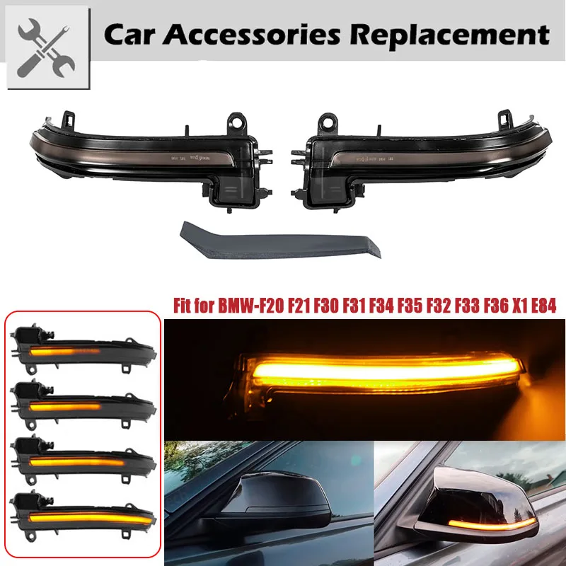 Rhyming Rearview Mirror Turn Signal Light Side LED Dynamic For BMW 1 2 3 4 Series F20 F21 F30 F31 F34 F35 F32 F33 F36 X1 E84