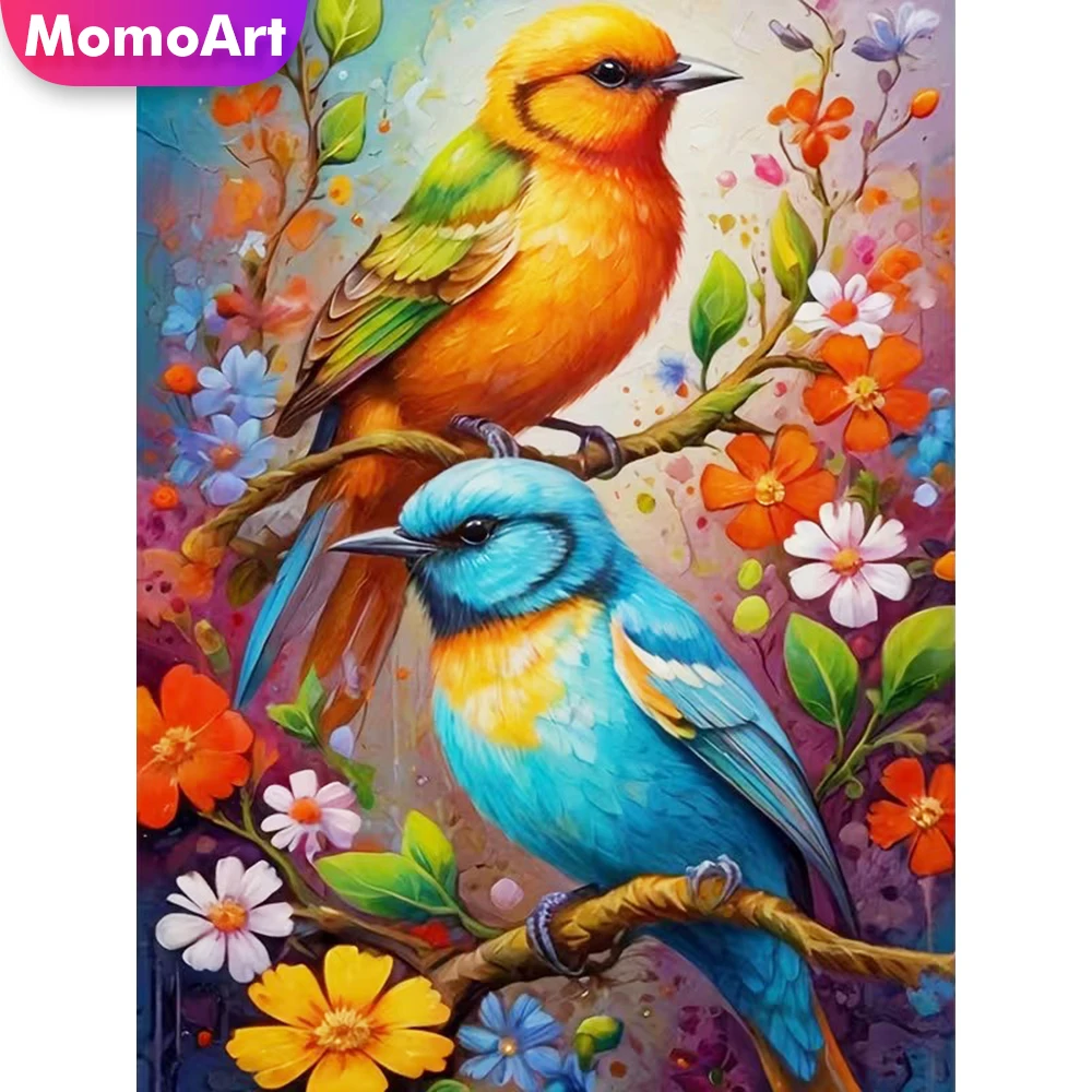 Momoart 5D DIY Diamantmalerei Vogel Tier Geeignet für Anfänger Diamant-Mosaik Blume Neuerscheinung Stickerei Kindergeschenk