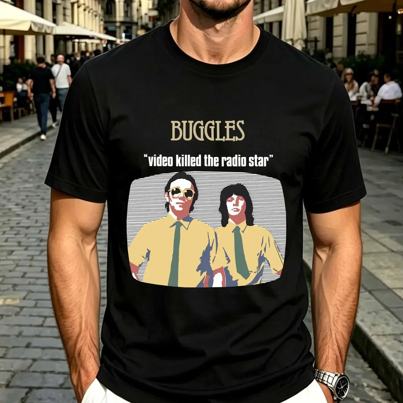 washed T Shirt The Buggles British New Wave Band Video Killed Radio Star M 2XL long or short sleeves vintage Washed Stylish