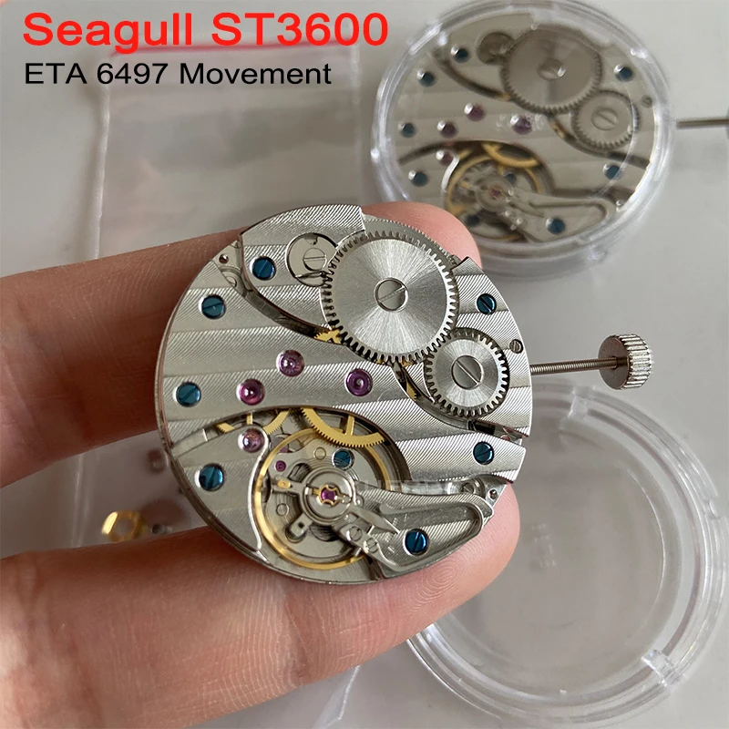 Nuovo genuino gabbiano 17 gioielli classico Vintage in acciaio inossidabile 6497 movimento ST3600 meccanico a carica manuale movimento dell'orologio da uomo