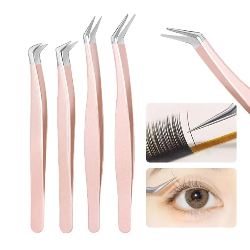 

Eyelash Tweezers Ergonomic Design Professional Stainless Steel Eyelash Extension Tweezers for Precise Application 3d Accurate