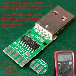 CH340 SP232 Chip USB RS232 Serial Converter Adapter BMS Routers PLC Smart Instrunments Config Program Upgrade Comtest Tools Kits