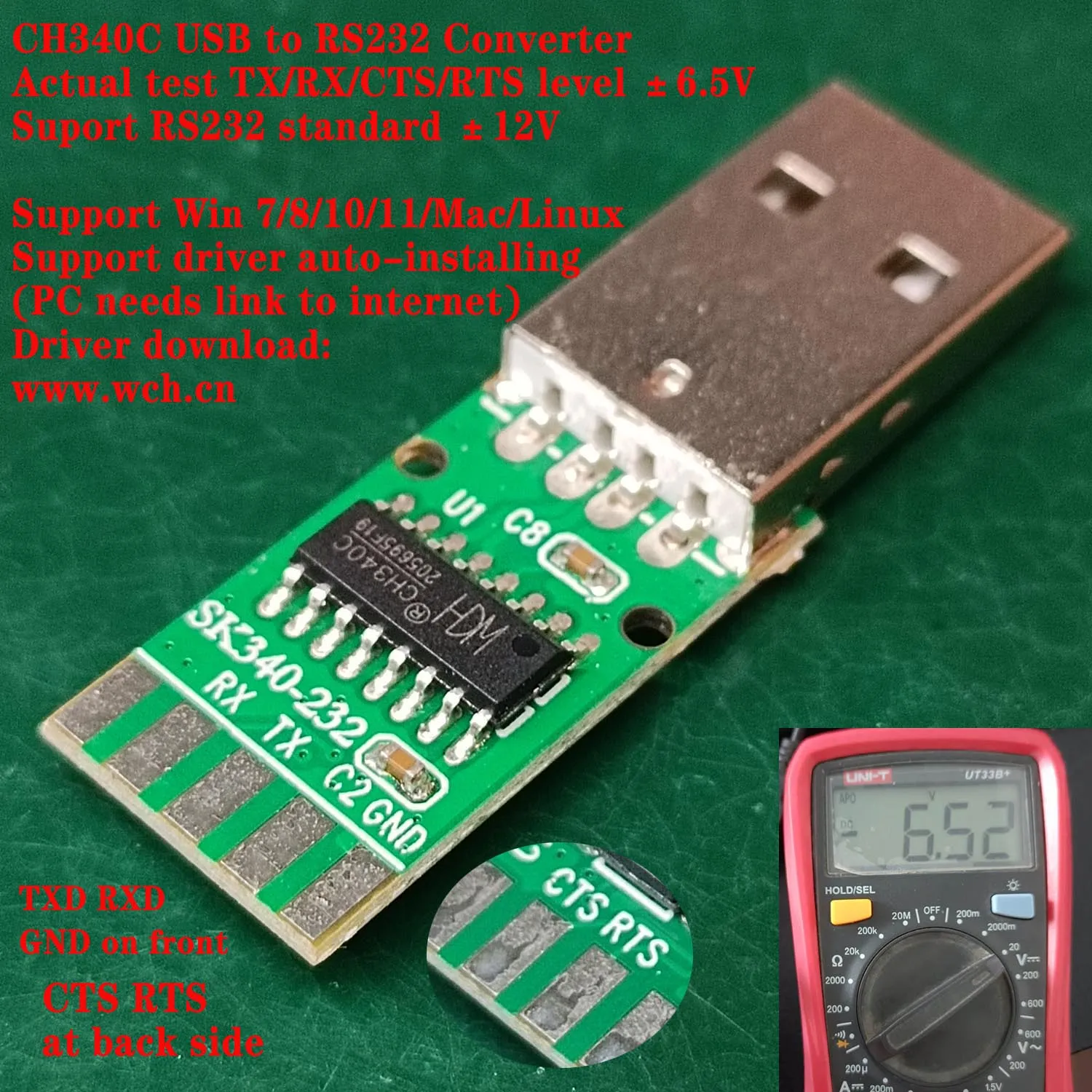 USB Serial CH340 COM RS232 Converter Adapter CBL for BMS Router PLC Controller Servo Driver PC Config Program Comtest Upgrade CB