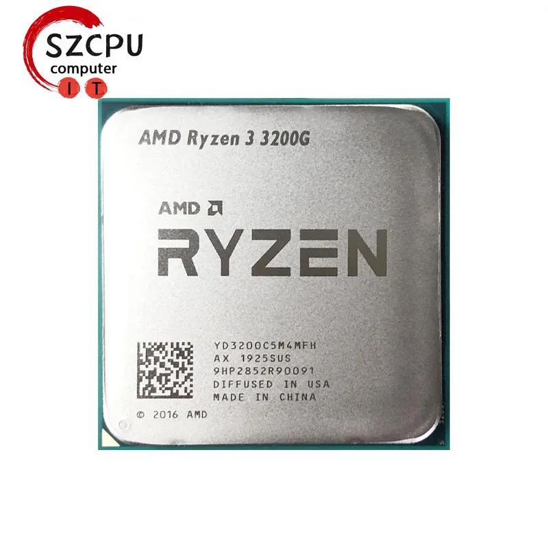 AMD Used Ryzen 3 3200G R3 3200G 3.6 GHz GAMING Zen+ 0.012 Quad-Core Quad-Thread 65W CPU  L3=4M YD3200C5M4MFH Socket AM4