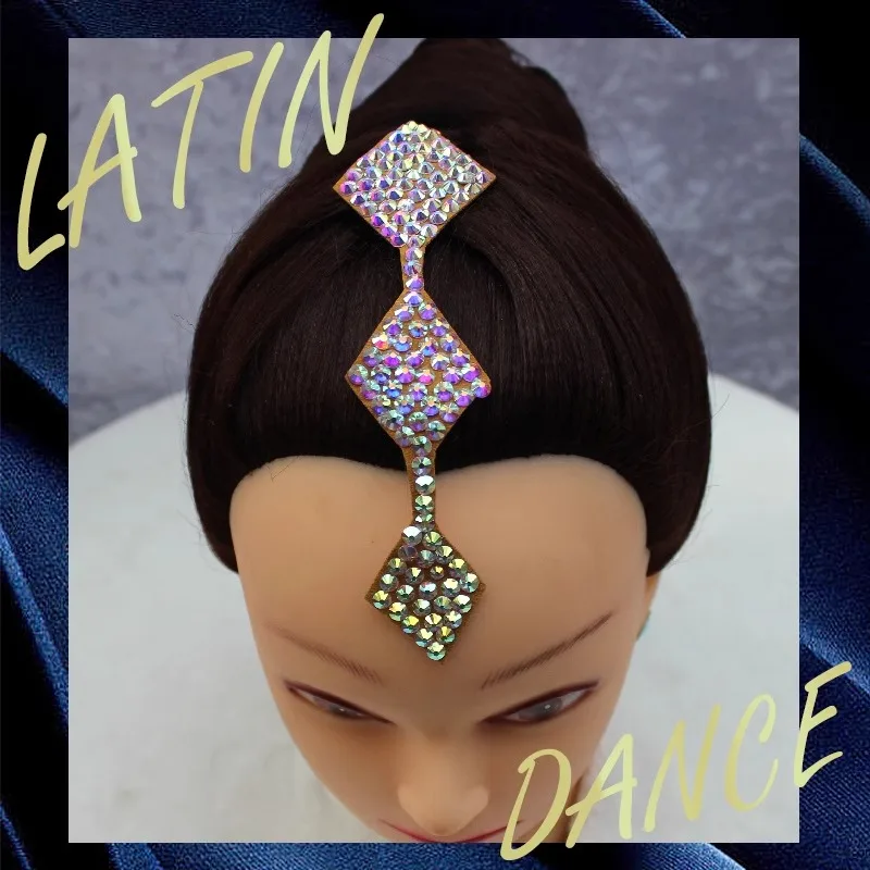 

Customized Latin Dance Competition Headflower with Diamond Hair Ornament Modern Dance National Standard Performance Headdress