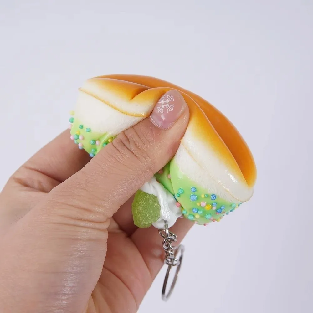 Simulated Food Donut Bread Squeeze Keychain Super Soft Quick Rebound Donut Keychain Pendant Funny Kneading Slow Rebound Keyring