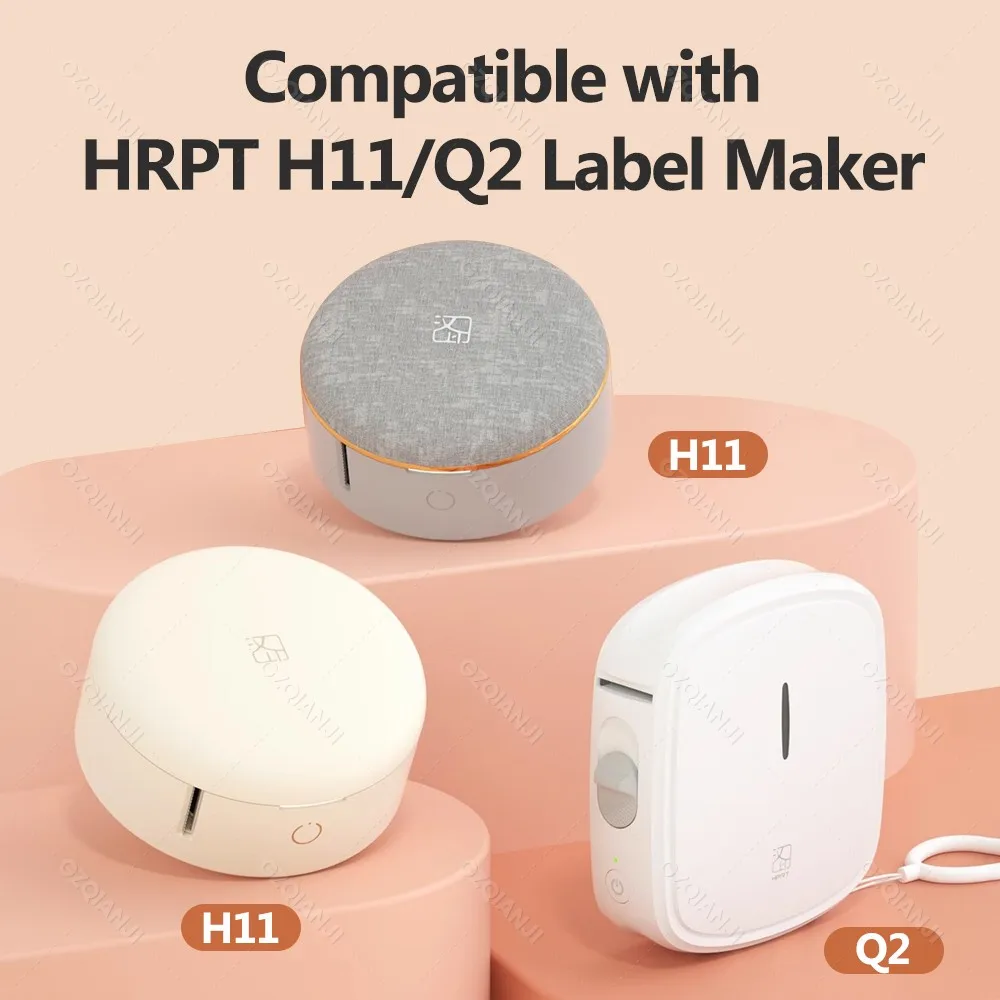 For HPRT Q2 Label Printer Thermal Paper Sticker Colorful Tape 12-15mm Waterproof Pure White Adhesive for H11 Q2 Mini Label Maker
