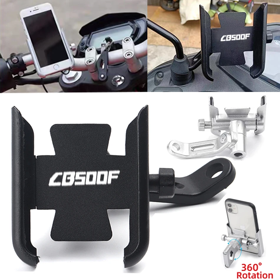 For Honda CB500F CB500 CB 500 F Motorcycle Bicycle Cell Phone Holderbar Mirror GPS Navigator Stand Rotatable Bracket Rearview