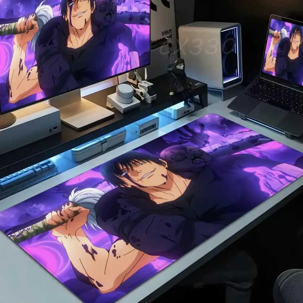 Toji Fushiguro Jujutsu Kaisen Mouse Pad Large Computer Mousepad Office 1000x500mm XXL Pc Gamer Non-slip Rubber Keyboard Deskmat