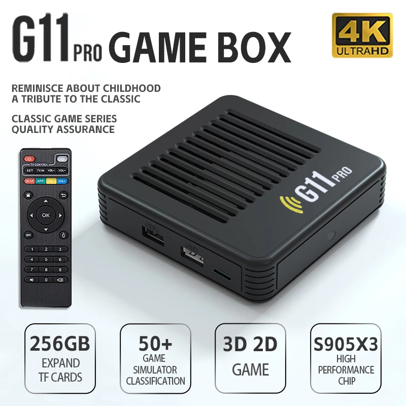 G11 Pro Game Box 4K HD TV Game Stick Video Game Console 128G مدمج في 40000 ألعاب ريترو مشغل ألعاب محمول لوحة ألعاب لاسلكية