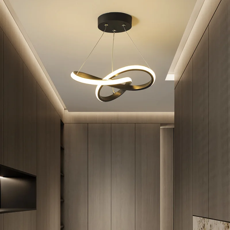 Minimalist LED Pendant Modern Light Chandelier Restaurant Living Room Gold Black Hanging Lamps For Bedroom Decoration Led Lustre