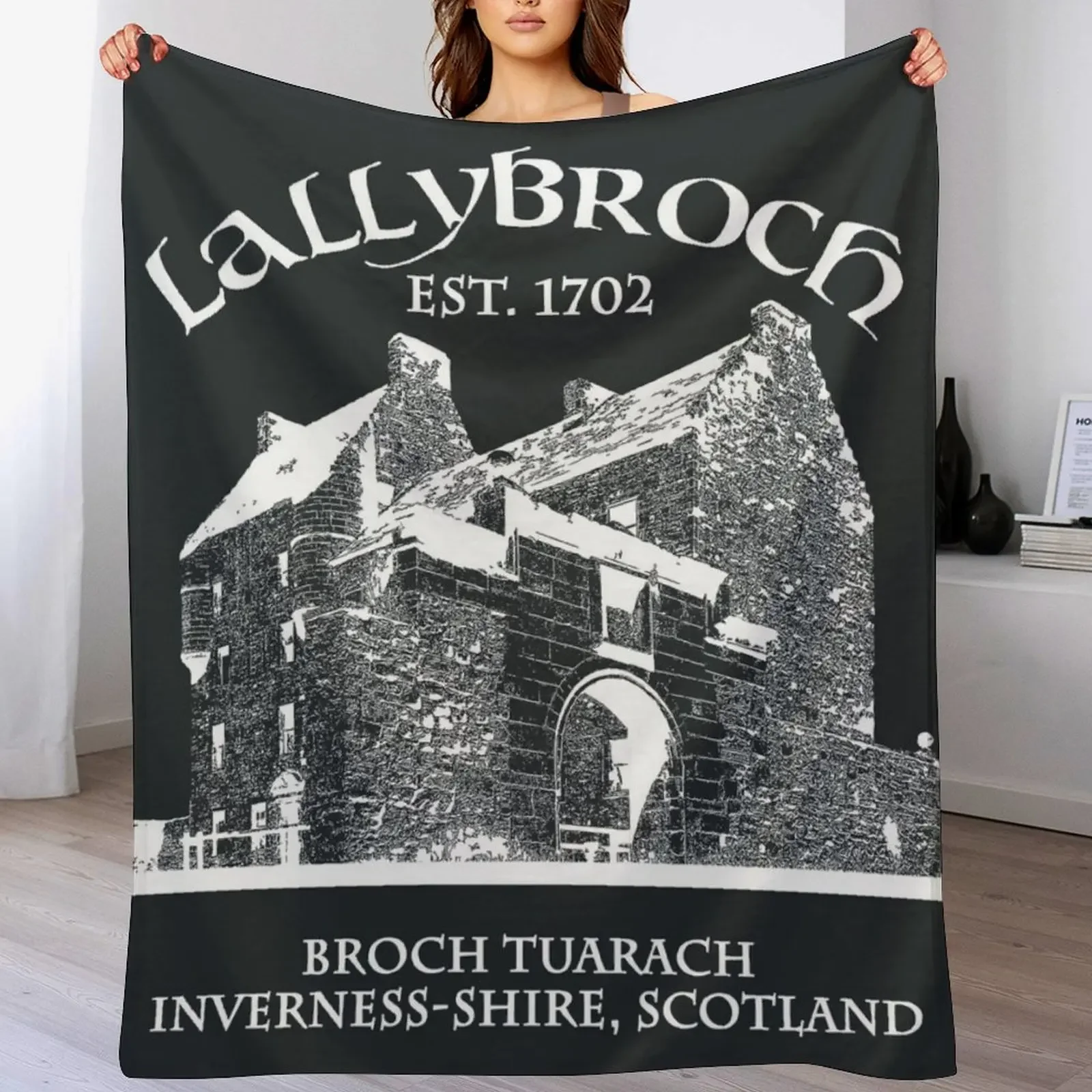 Lallybroch Outlander WHITE Throw Blanket Warm Comfortable Blanket Gift for Parents Friends