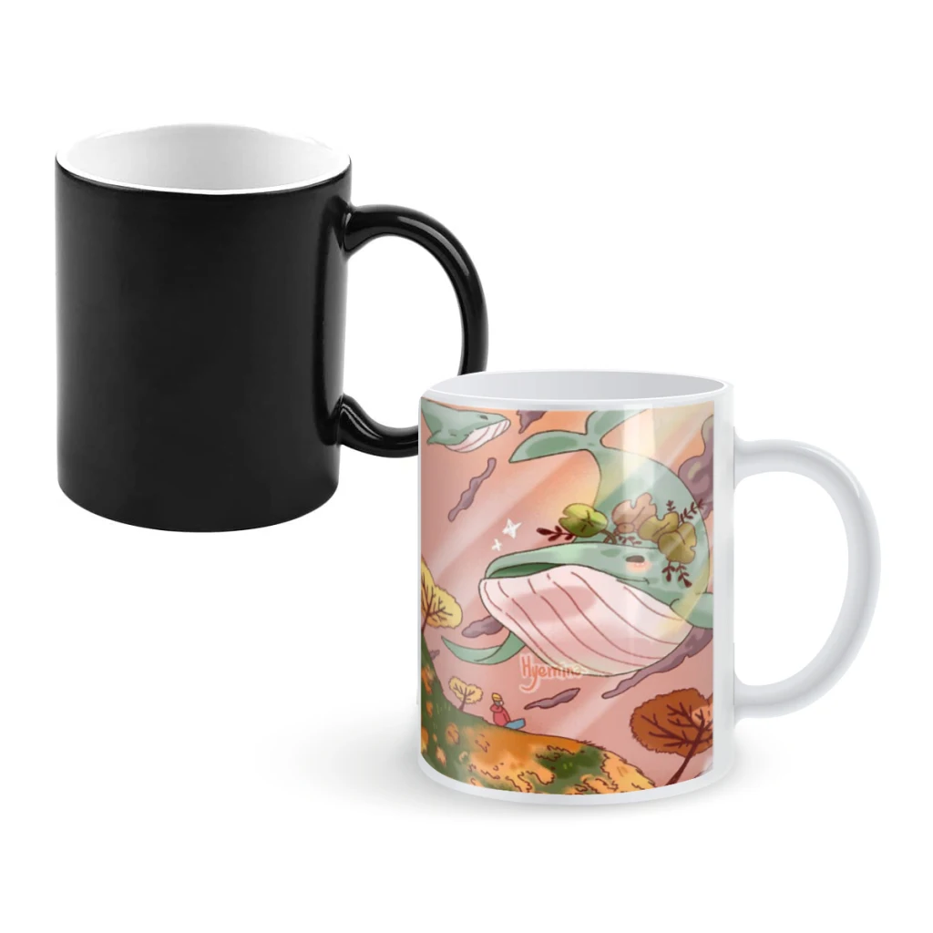 

Giant WhalesCoffee Mugs And Mug Creative Color Change Tea Cup Ceramic Milk Cups Novelty Gifts
