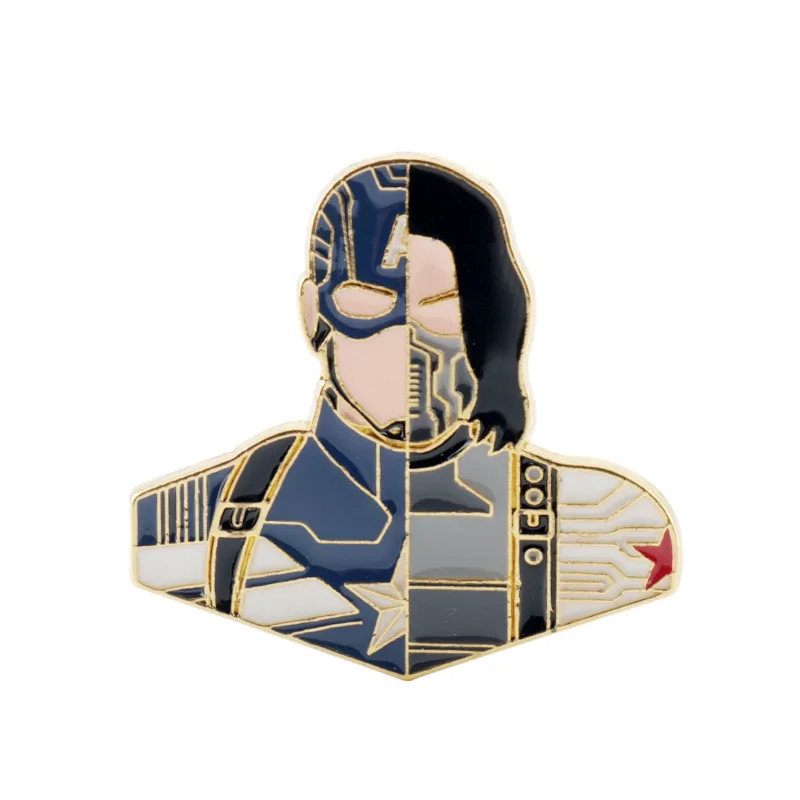 Movie Cartoon Loki Figure Brooch Winter Soldier Lapel Pin Men Bag Button