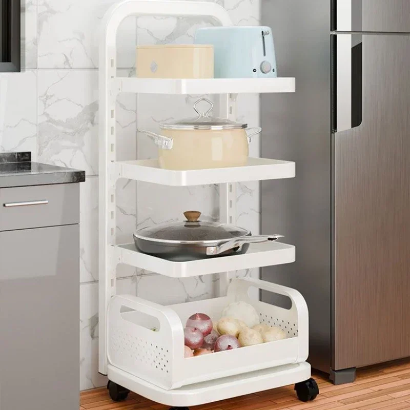 

Trolley Storage Rack,kitchen Floor To Ceiling Bedroom,multi-layer Storage Rack for Snacks,fruits,vegetables, Pots,and Utensils