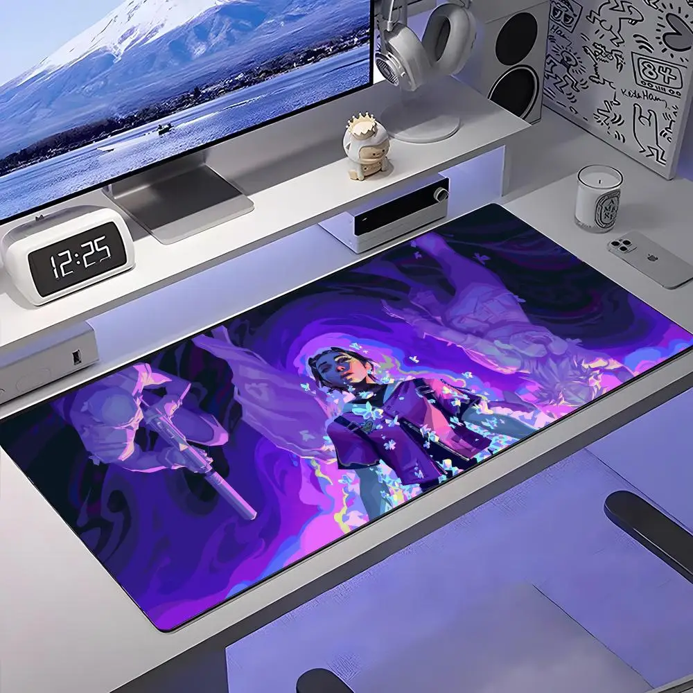 

HYBXAXC коврик для мыши Clove Valorant, большой противоскользящий резиновый игровой коврик для мыши, прочный настольный коврик с толстым краем шва, подходит для офиса