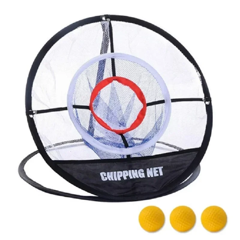 Golf Chipping Net 3Layers Practice Net Portable Folding Golf Target Training Net for Outdoor Indoor Backyard with 3Practice Ball