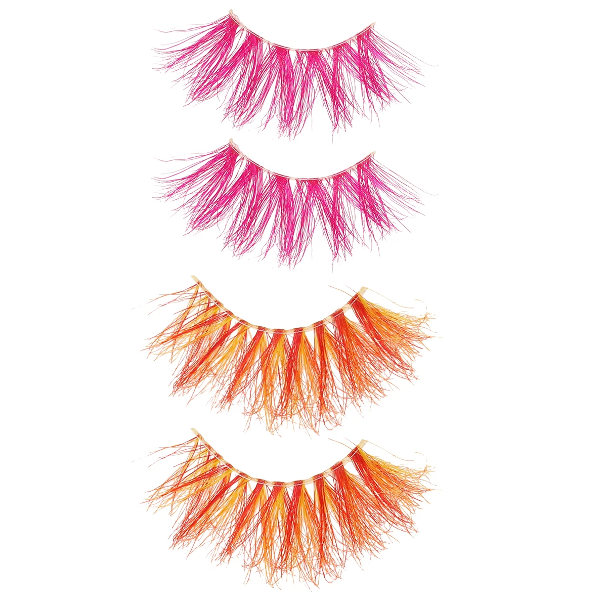 2 쌍 다채로운 가짜 속눈썹 전문 수제 머리카락 가볍고 쉽게 변형되지 않는 메이크업 속눈썹 재사용 가능