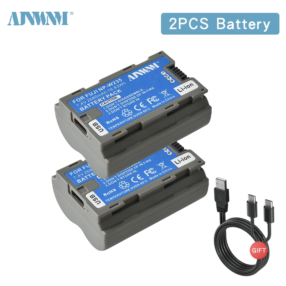 

2650mAh NP-W235 NPW235 Camera Battery NP W235 USB Rechargeable Battery For Fujifilm Fuji X-T5 XT4 X-T4 GFX100S GFX50S II