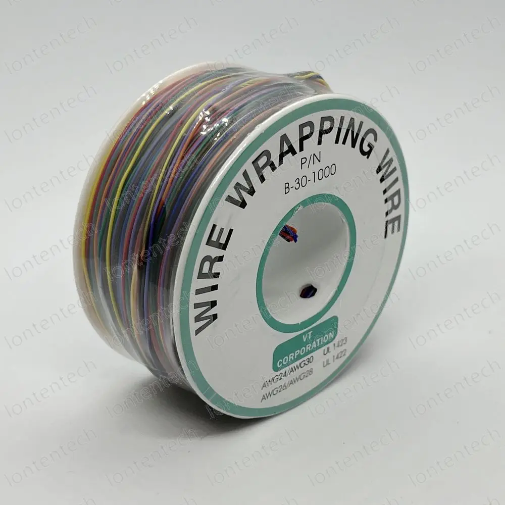 One Roll 8 colors 30AWG Wrapping Wire PCB 250Meter Electronic Conductor Wire Connector UL1423 Multicolor Cable Ok Wire LT00028