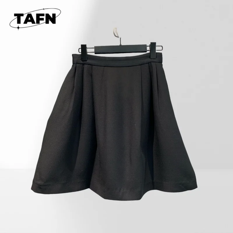 

Винтажная юбка трапециевидной формы для женщин, плиссированная юбка миди с высокой талией и высокой талией, струящаяся мини-юбка LookAH1007