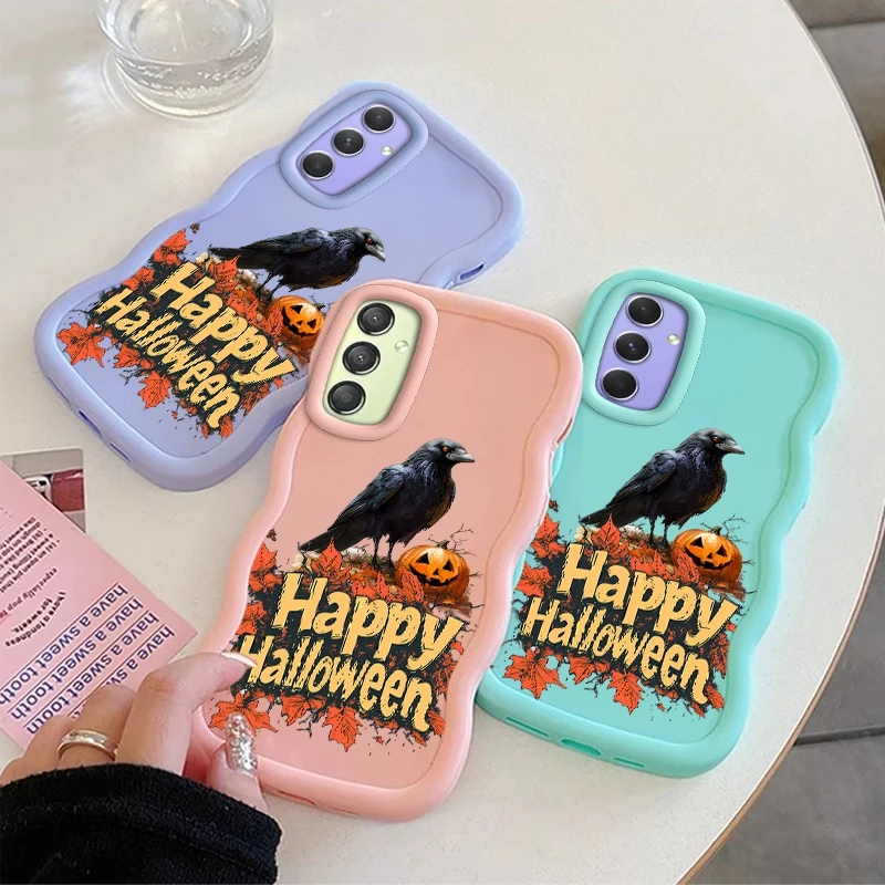 Halloween Crow Soft Phone Case For Samsung Galaxy A04 A04S A05 A05S A06 A07 A14 A15 A16 A17 A24 A25 A26 A34 A35 A36 A54 A55 A73