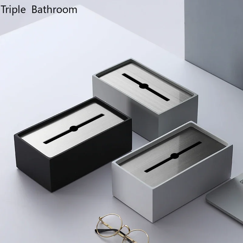 

Light Luxury Resin Tissue Boxs Living Room Bedroom Desktop Tissue Holder Bathroom Draw Paper Storage Box Household Accessories