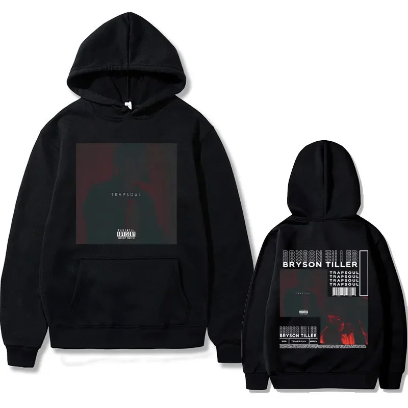 Rapper Bryson Tiller Trapsoul for Lovers Music Album Graphics Hoodie Men Hip Hop Oversized Hoodies Male Fleece Cotton Sweatshirt