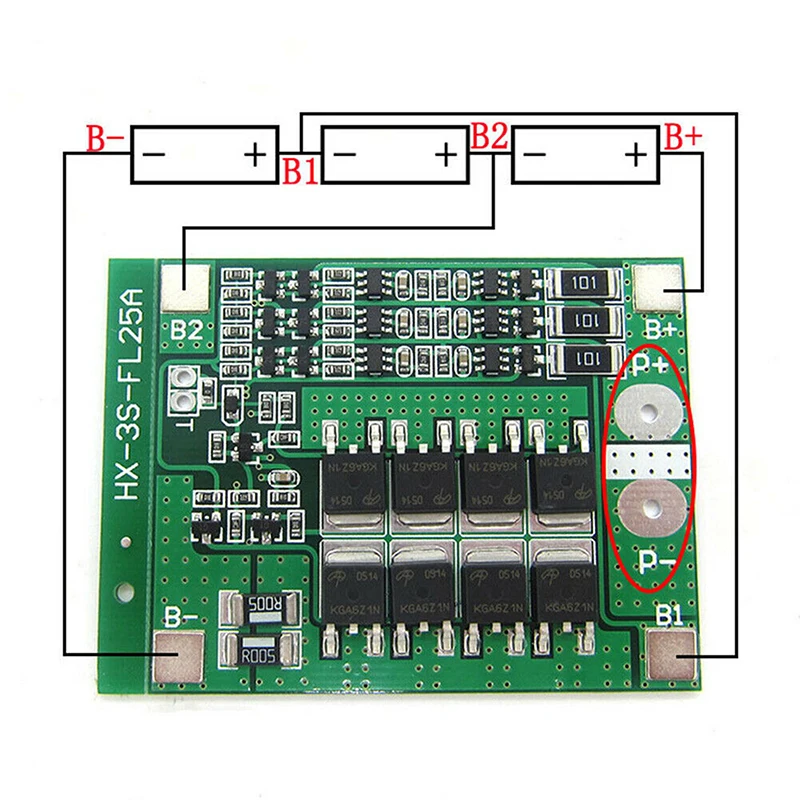 12V 3S 25A Li-ion Lithium Battery Charger Protection Board 18650 BMS Drill Motor Enhance/Balance