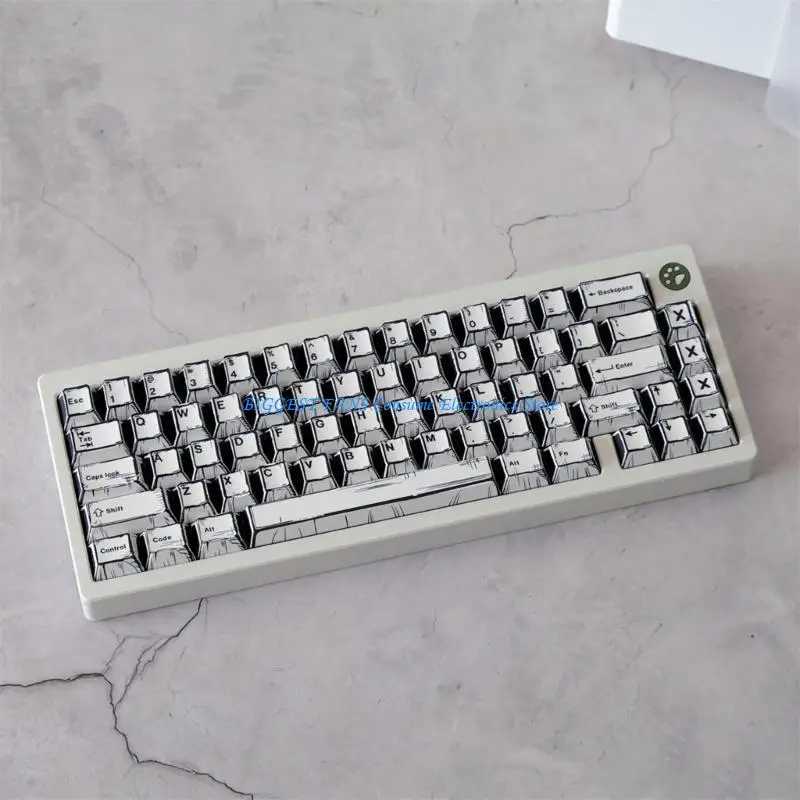 

F68B Thick PBT Keycaps Featuring Unique Graffiti Pattern For Trendsetter Keycap