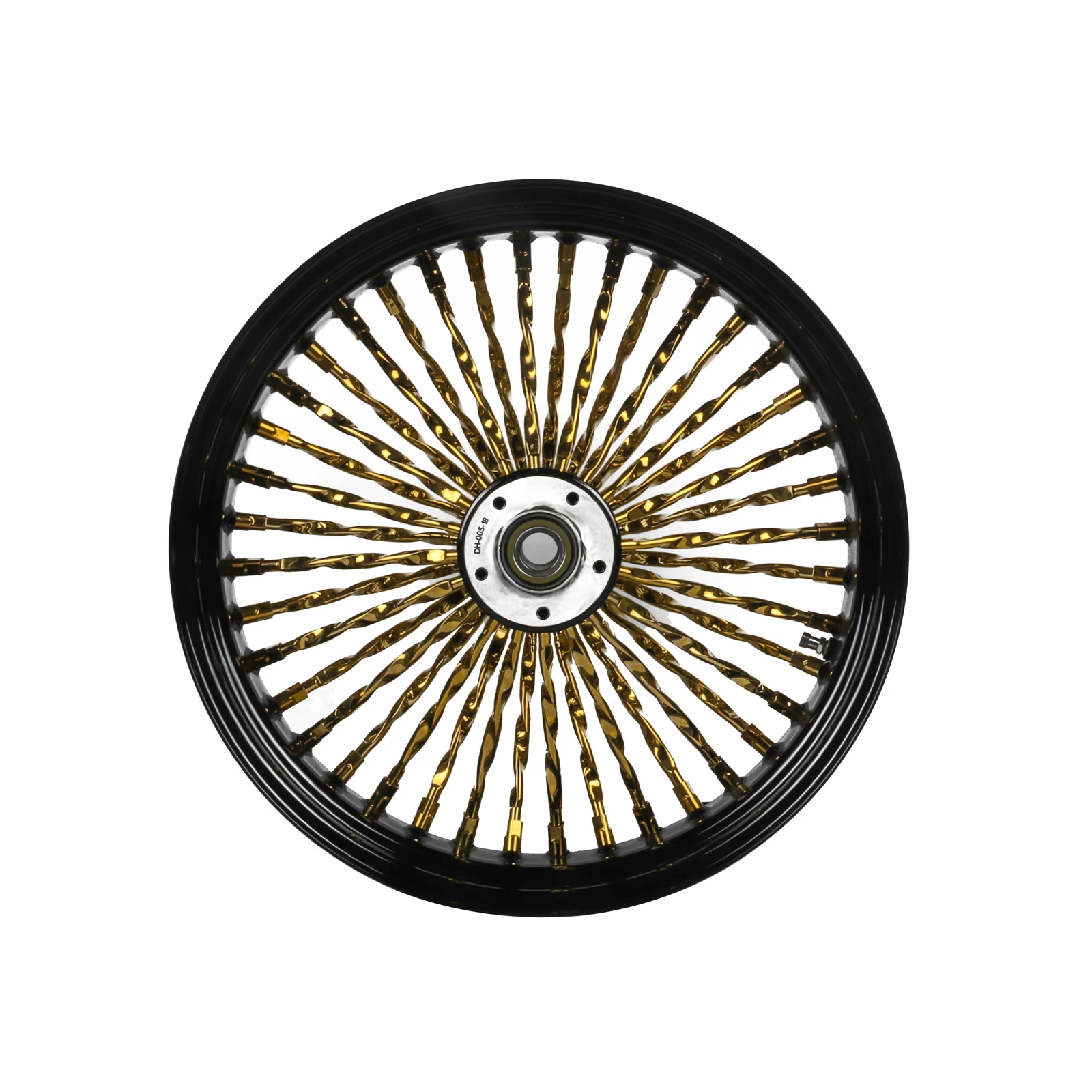 21*3.5 Front Black Chrome Gold Fit for 14-24 Touring;18*5.5 Rear Fit for 09-later Touring,tubeless with Hub and Bearing