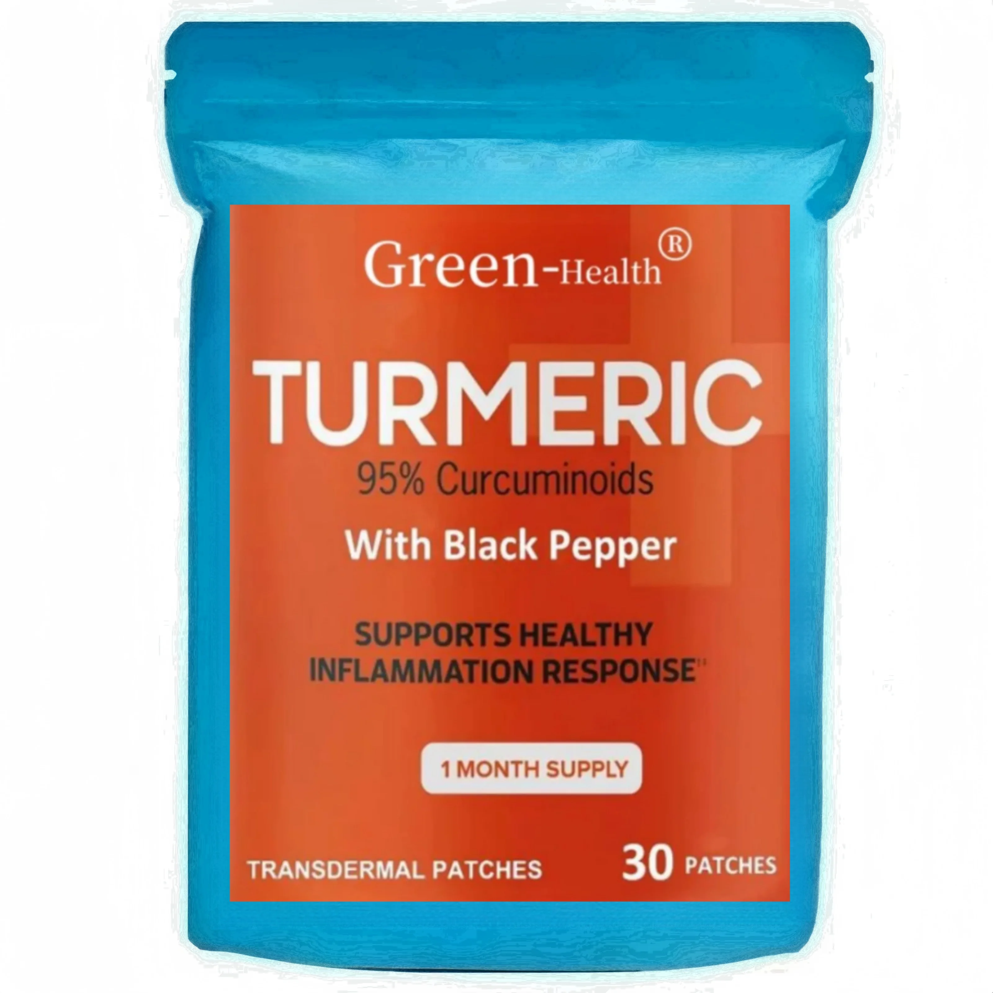 30 Patches Turmeric Curcumin with Black Pepper Transdermal Patches Enhanced Absorption, Joint Support