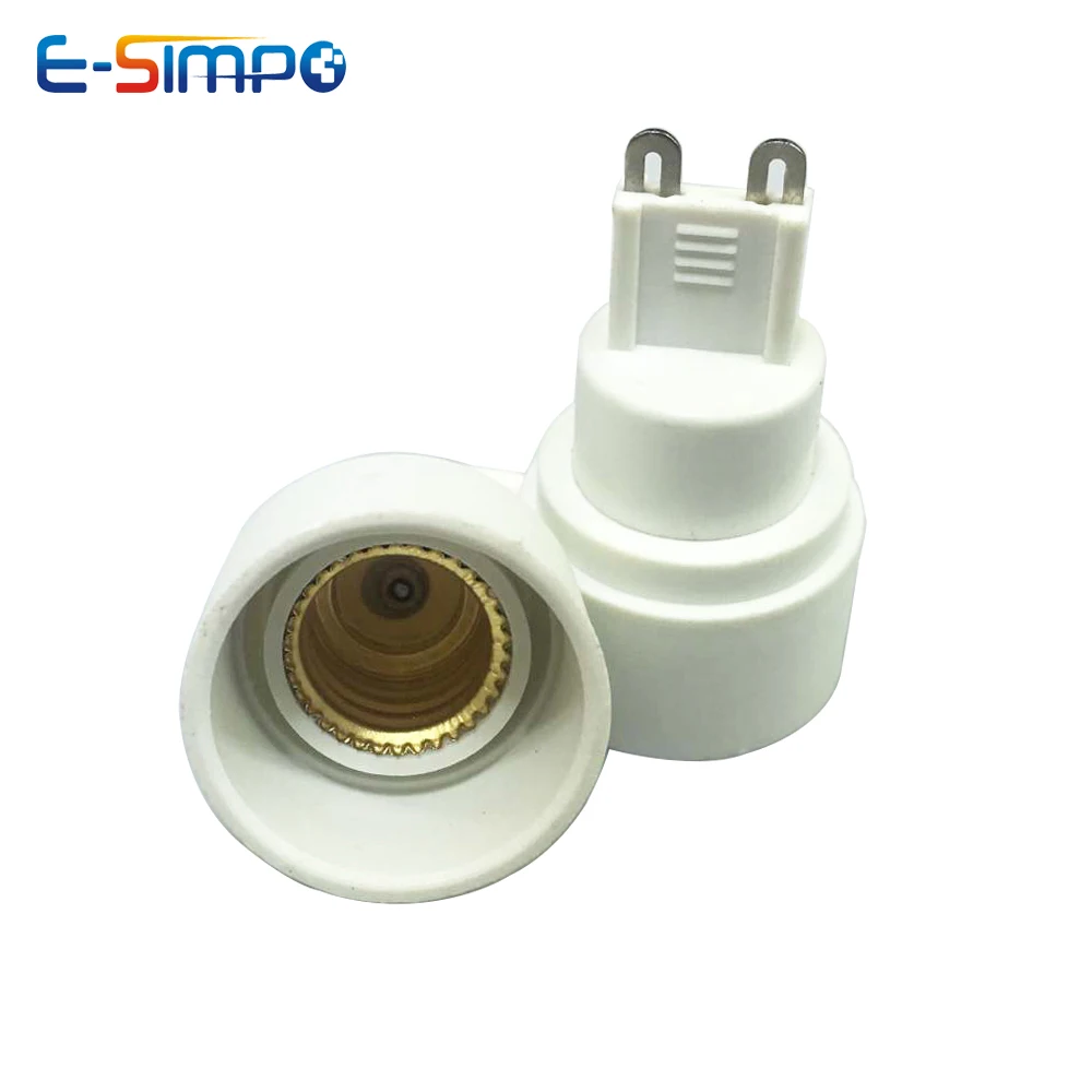 2pcs G9 to E14 E12 CFL LED Halogen 2Pin Base to EU US Standard Candelabra Chandelier Light Holder Socket Converter Adapter