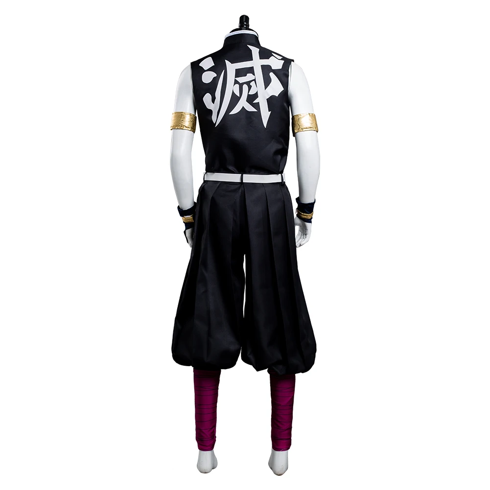 Uzui Tengen Cosplay Wig Costume Kimono Headwear Male Anime Roleplay Vest Pants Men Outfits Halloween Carnival Party Suit