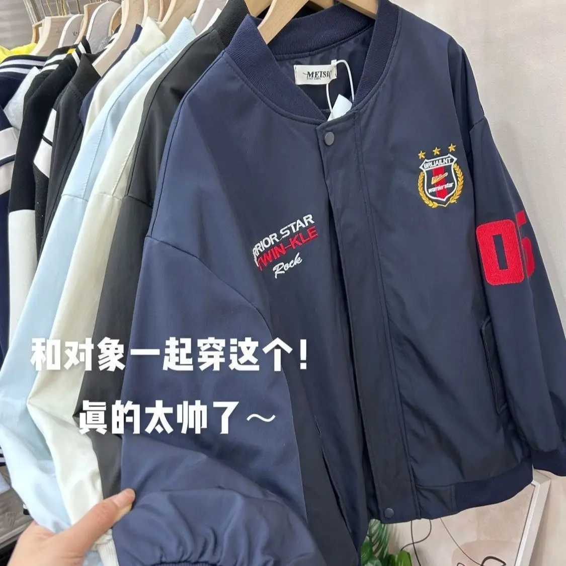 Hip Hop Motorcycle Suit Jacket American Retro Embroidery Pilot Jackets Loose Oversized Graphic Design Coats Harajuku Men Women