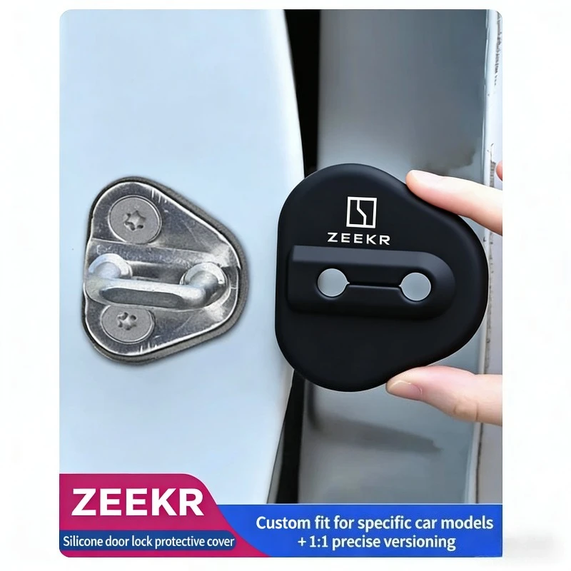 4pcs for Zeekr 001/007/7X/007GT/009 Automotive Door Lock Cover Buckle Silicone Shock Absorber Cushion Door Protection Cover