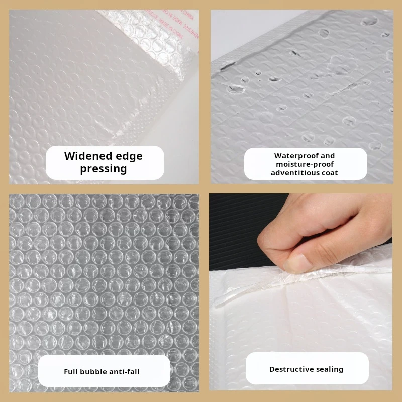 10pcs 15x25 Inch White Poly Bubble Mailers, Self-Seal Padded Envelopes for Shipping, Mailing, Packing