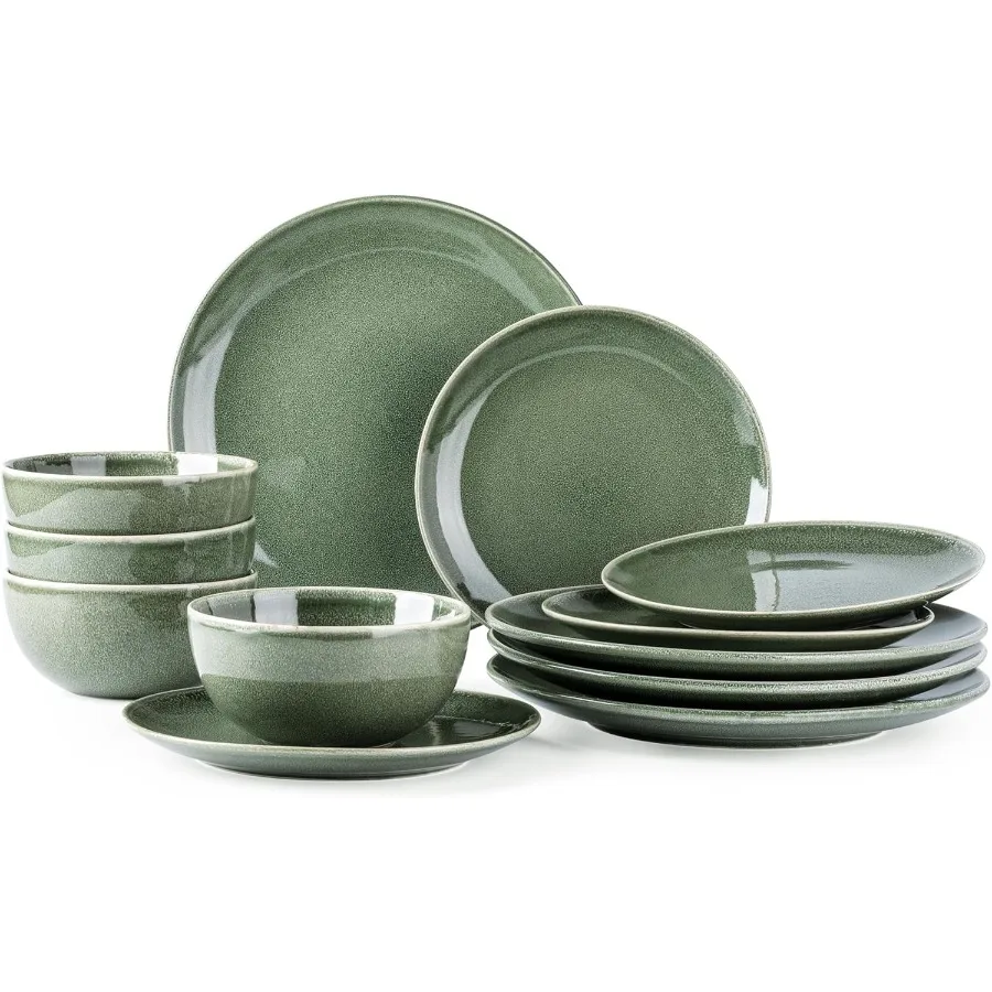 

Наборы керамической посуды на 4, 12 предметов, набор тарелок и мисок с ручной росписью, устойчивый к царапинам керамический набор посуды, посудомоечная машина и