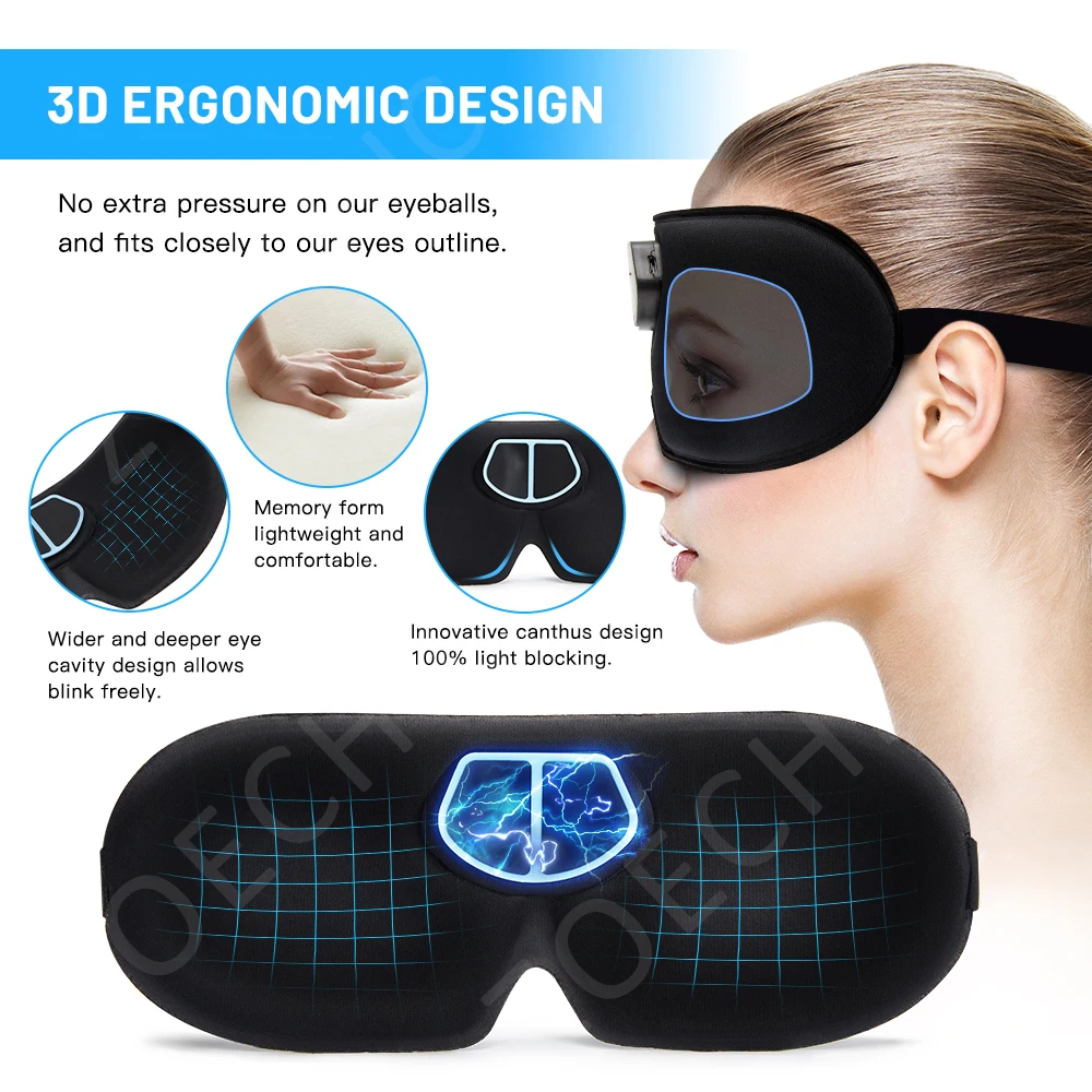 Smart EMS Head Massager Electric Pulse Sleep Mask Relieve Migraine Aid Sleep Device Travel Eyeshade Blindfold Eyepatch