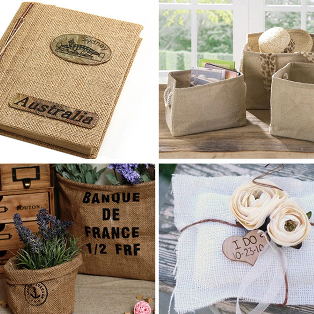 Jute Fabric Sack Linen Cloth for DIY, Hand Work Storage Bags, Christmas Decoration, 160x100cm, 18 #, 80 #