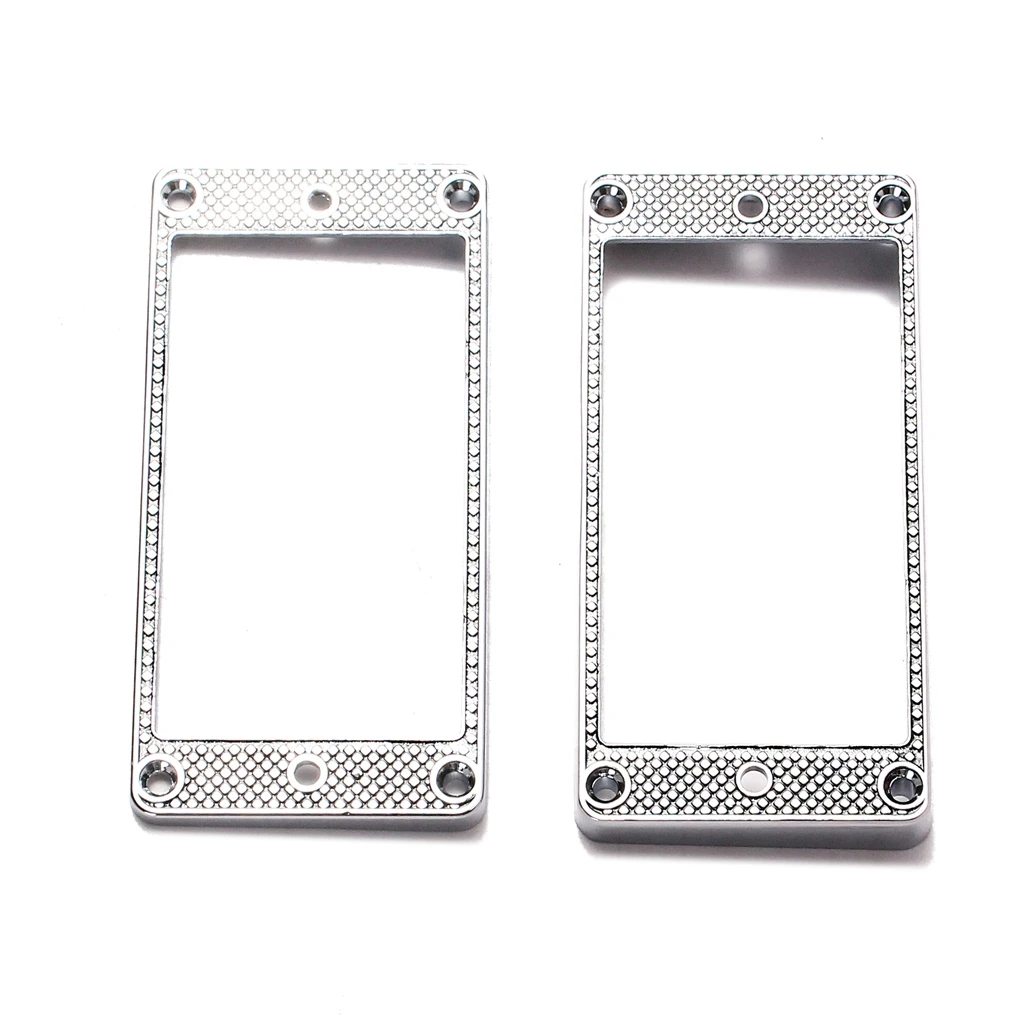 SLQZT 2Pcs Humbucker Pickup Ring Metal Curved Bottom Frame for LP Parts